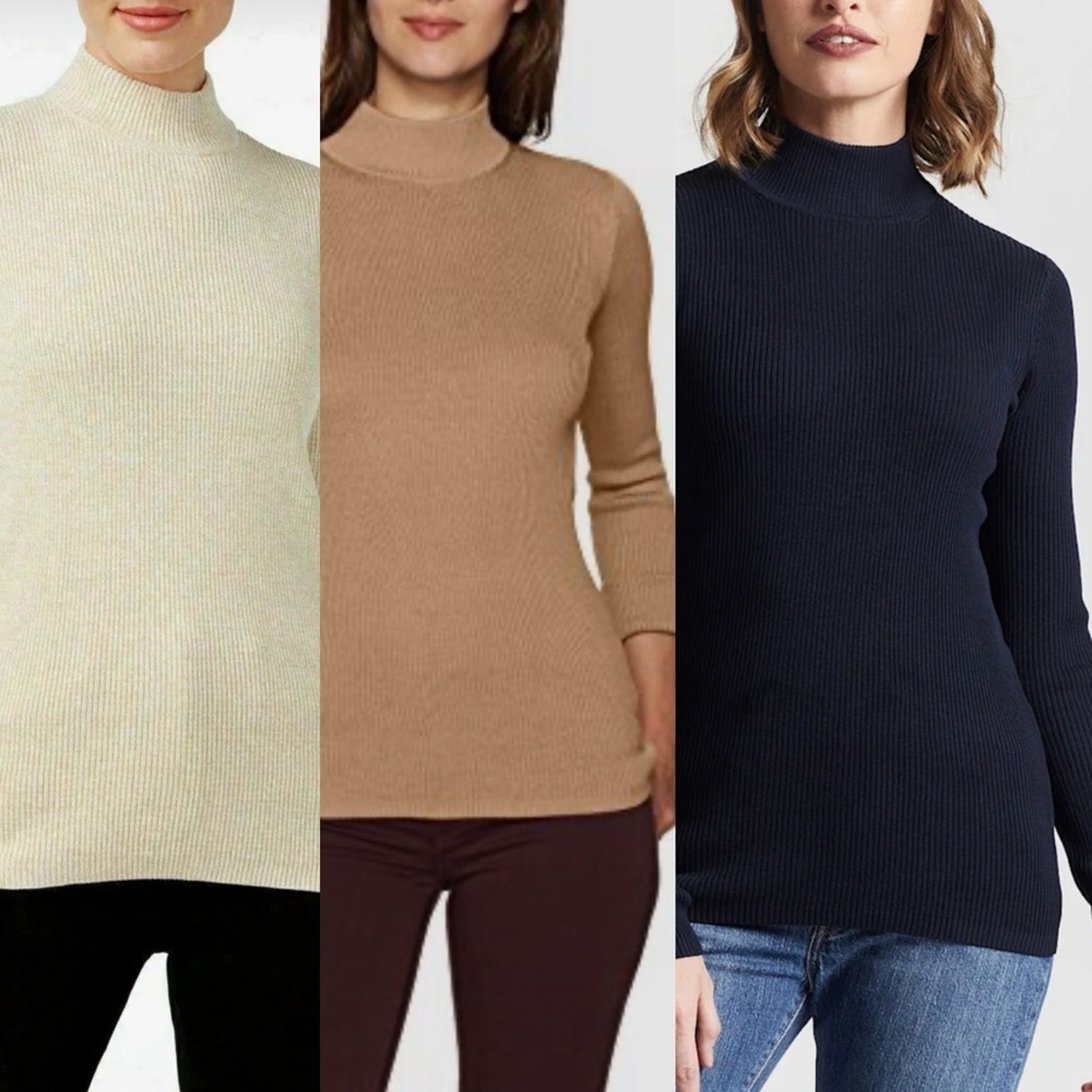 PENDLETON silk blend ribbed mock neck sweater bundle